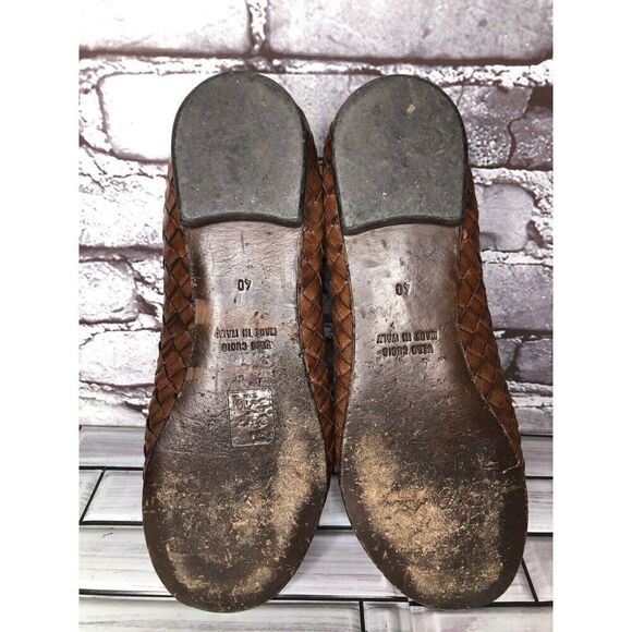 Calzoleria Toscana Woven Brown Leather Round Toe Ballet Flats Women’s 40EU/9M US - Picture 11 of 16